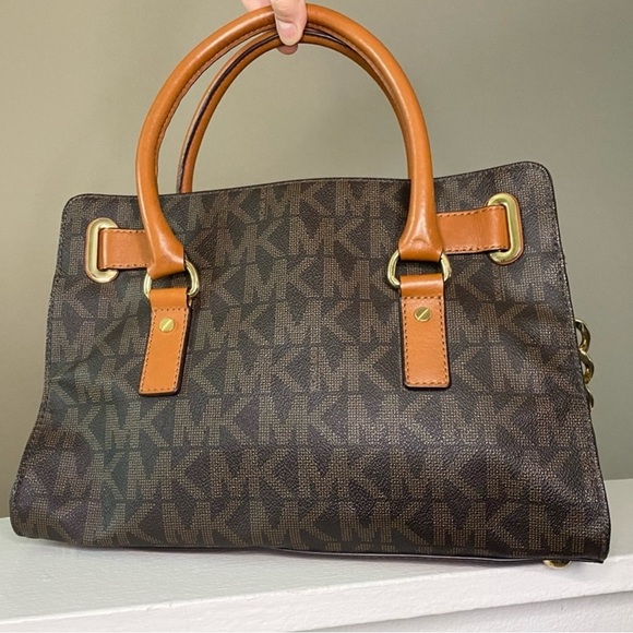 Michael Kors Hamilton MK Logo Satchel Bag - Picture 2 of 5